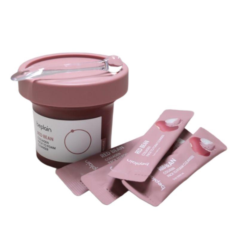 BEPLAIN Red Bean Collagen Pack to Foam Cleanser Set 100ml (+5ml x4) – Pore Refining & Glow Care