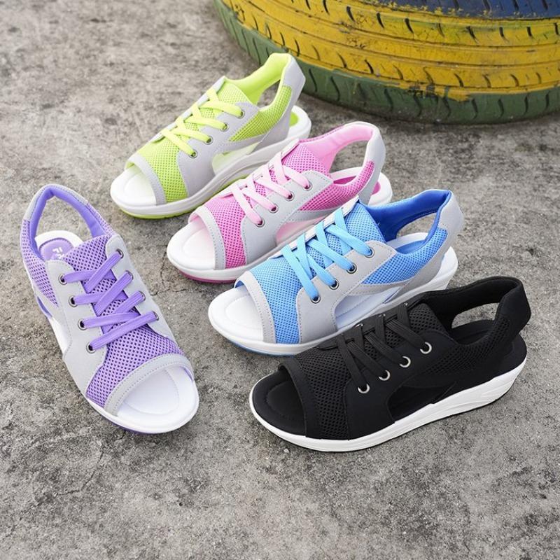 

Women s Shoes Versatile Casual Fish-mouth Sandals Thick-soled Sandals 43 рожевий