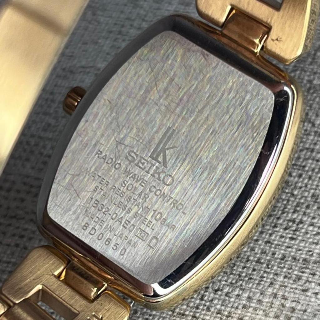 [USED] SEIKO Lucia SSVW128 Radio Solar Diamond Tonneau Shape Watch with Box