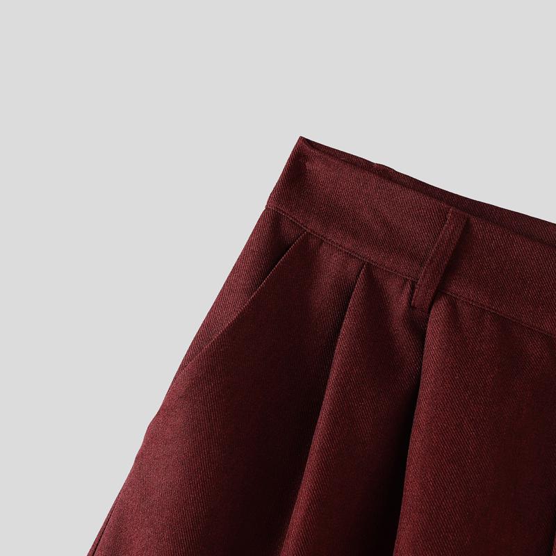 INCERUN Autumn Men's Zipper Waist Casual Baggy Wide Legs Pants Long Trousers