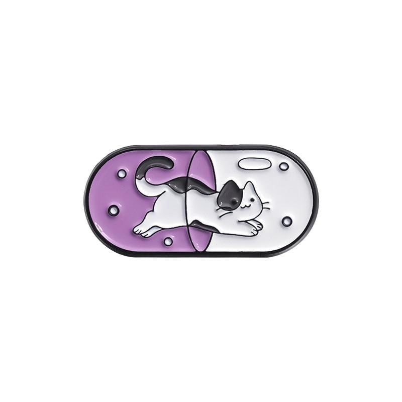 Creative Cartoon Pill Series Metal Brooch Set Whimsical Alphabet Pin Collection For Fashionable Accessory Lovers