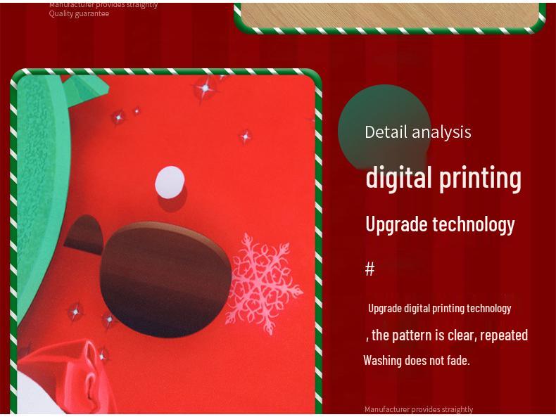 Festliches Weihnachts-Tischdecken- und elastisches Stuhlhussen-Set mit wasserabsorbierendem Stoff