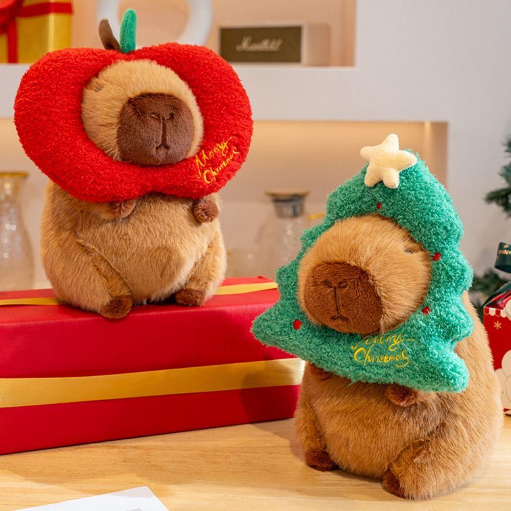 Christmas Tree Christmas Capybara Plush Doll Dress Up Capibara Fluffty Doll  Home Decor