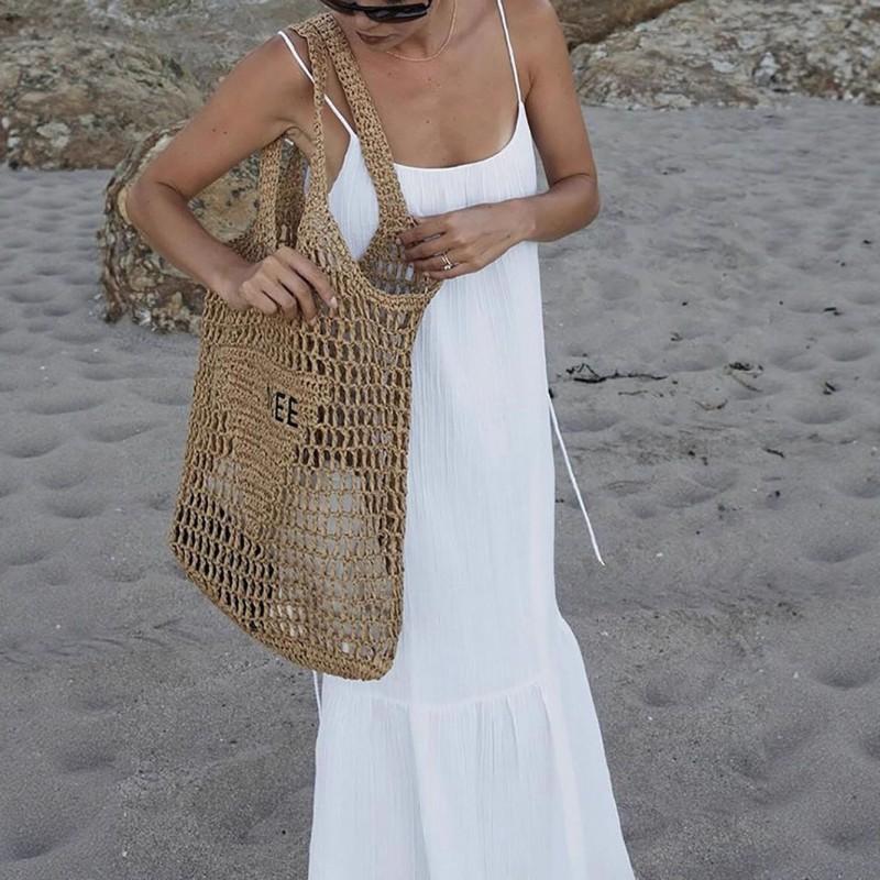 New Style Vacation Casual Long Dress Summer Cotton Elegant Suspender Women
