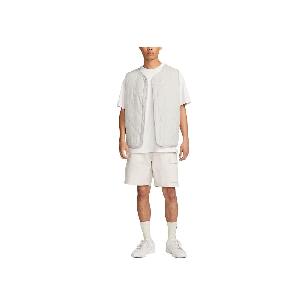 Nike High-Waist Drawstring Shorts With Pockets And Logo Men Bottoms White FB1247-104
