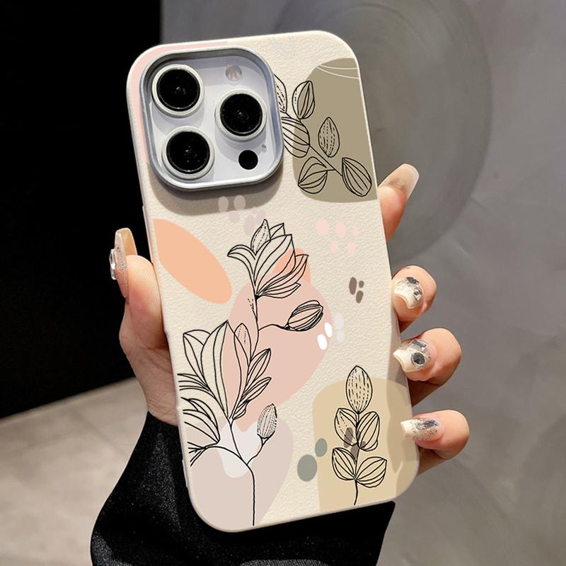 

Для Magsafe Magnetic Matte Line Flower Print Phone Case для iPhone 16 15 Pro 14 Plus 13 12 Pro Max 11 Противоударный мягкий TPU тонкий кожаный текстурный чехол iPhone 11 бежевый