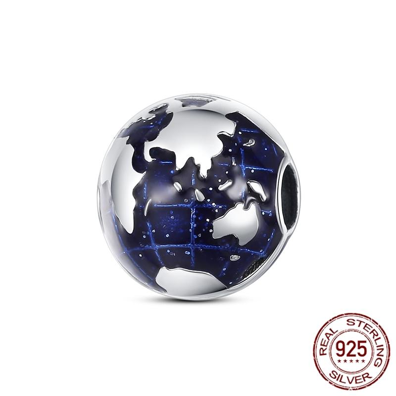 Mula Koppar Blå Resa Flygplan Berlocker Hänge Pärlor Passar Originalpan Armband Smycken För Kvinnor Diy Gåva