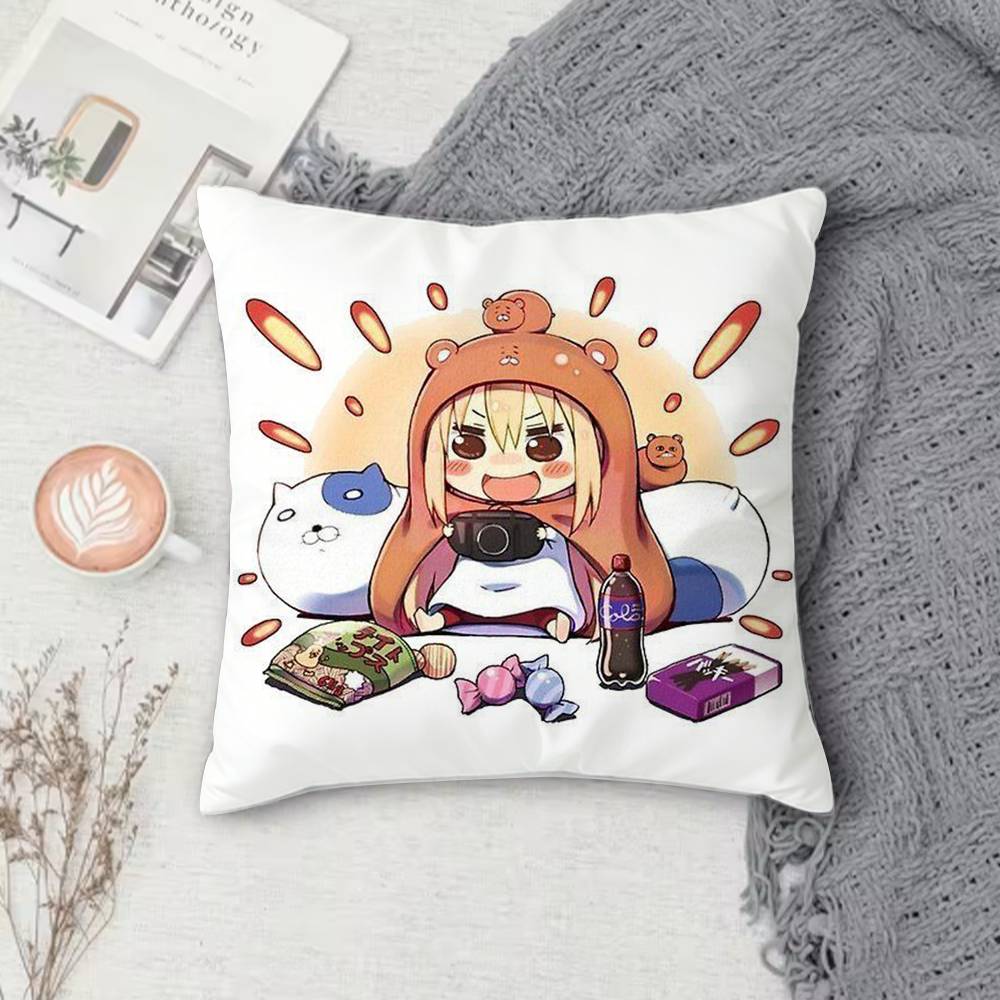 HHimouto umaru chan Doublesided Printed Square Decorative Cushion Cover for Sofa Living Room Home Decor