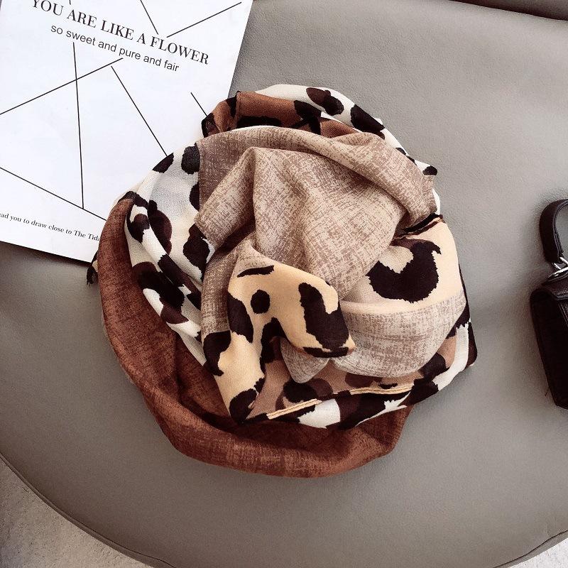 Spain Fashion Ombre Sexy Leopard Fringe Viscose Scarf Lady Print Soft Hijab Shawls And Wraps Pashmina Muslim Stole 180*90Cm