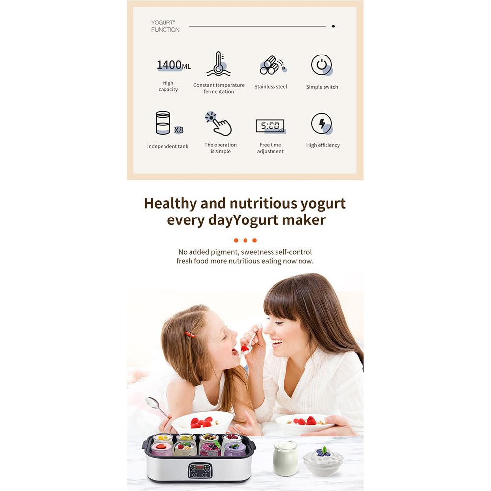 Adjustable Temperature Yogurt Machine Kitchen Food Processing Equipment Household Small Automatic Digital Yogurt Maker