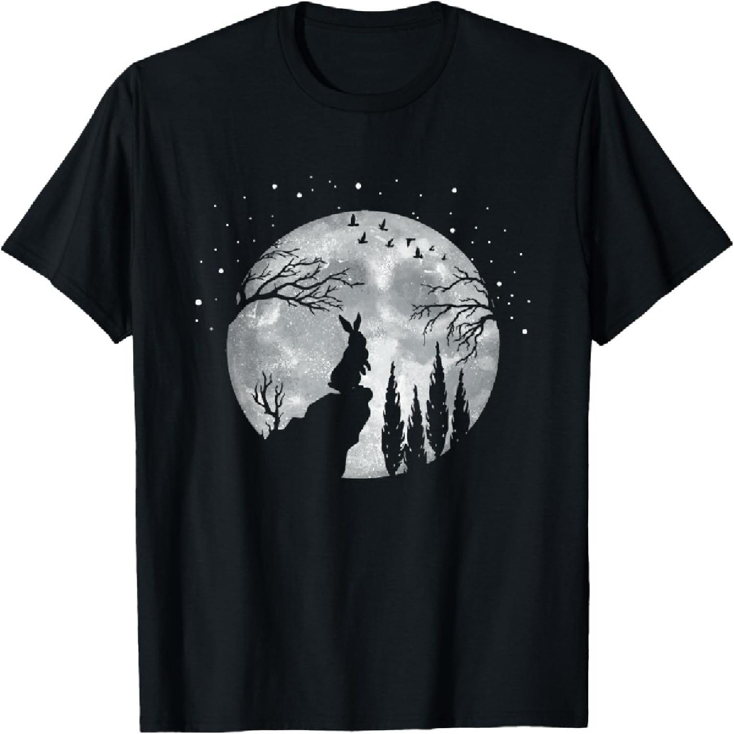 

Rabbit Hare Animal Full Moon At Night - Funny Pet Bunny T-Shirt XXXXXL різнокольоровий