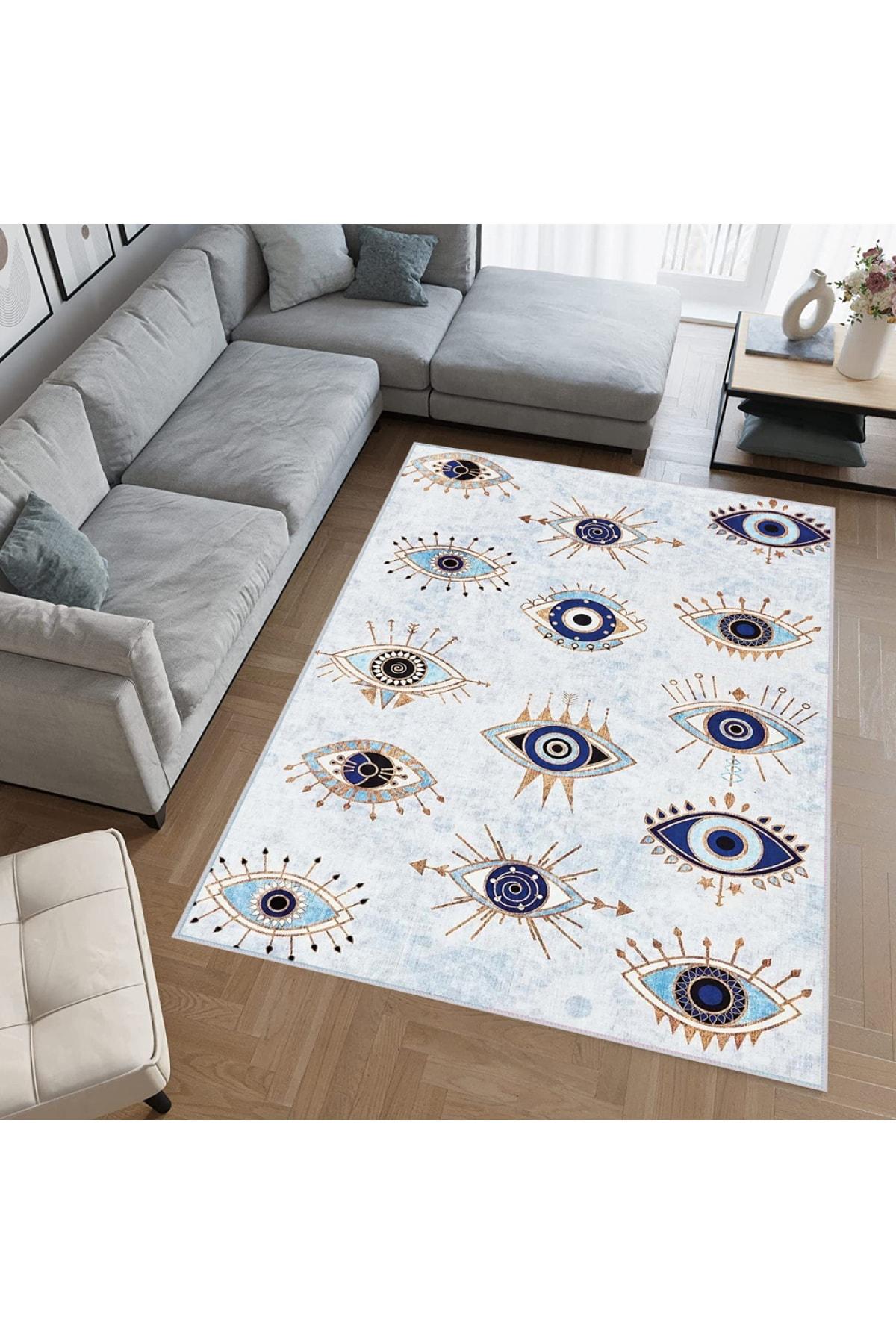 

Моющийся ковер с принтом Rovigo Home RVG0407 50x80 синий