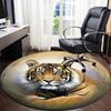 1pc Tiger Print Chair Carpet for Office Non-Slip, Machine Washable Rug for Office - Holiday DecorMachine Made yy251029023