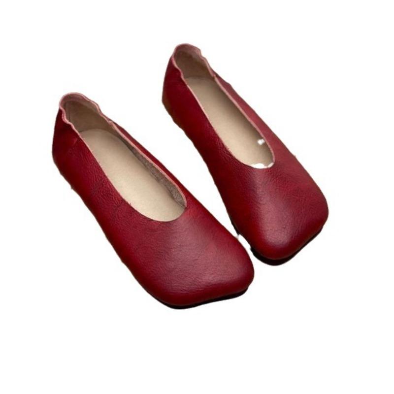 Women Flats  Spring Autumn Fashion Casual Solid Color Loafers Shoes Square Toe Lolita Shoes Sneakers