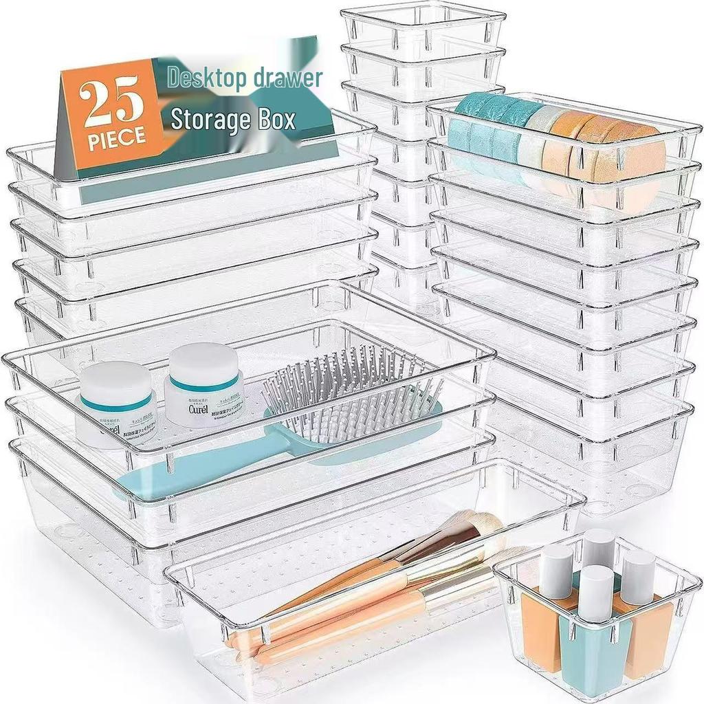 Acrylic Shelf Set with Cosmetic Organizer and Dorm Drawer Divider