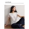 Lyocell women's round-neck t-shirt top, spring/summer 2026 new model, skin-friendly, breathable, slimming, short-sleeved