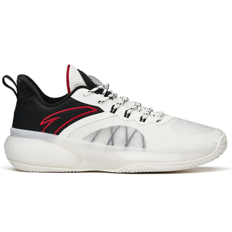 Anta Cement Quasar Low-Top Performance Basketball Shoes Men's White Black Sneakers