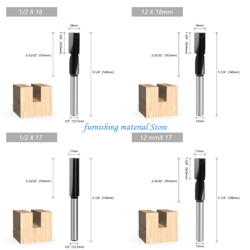 Y5GD Straight Router Bit Woodworking Cutter with 12 Shank MillingCutter