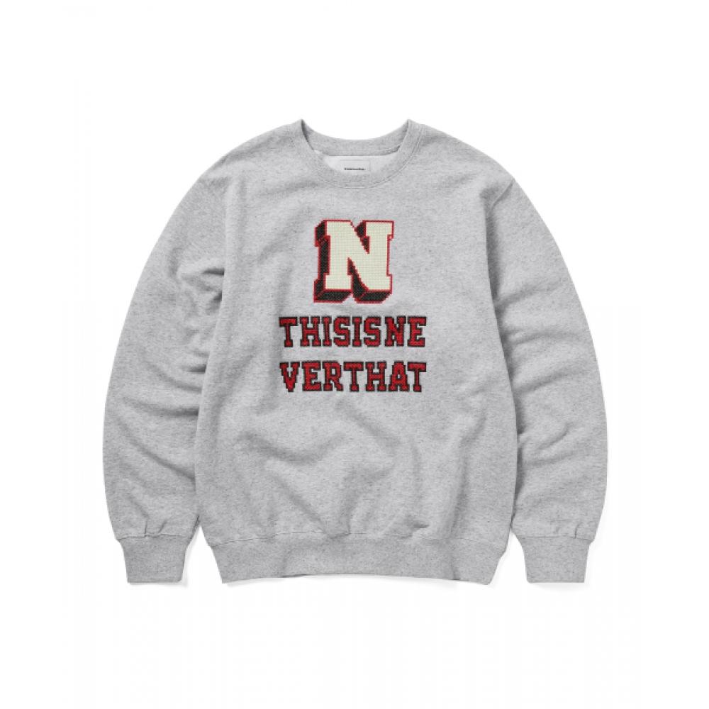 Thisisneverthat Cross Stitched Crewneck Heather Grey XL 6680₽