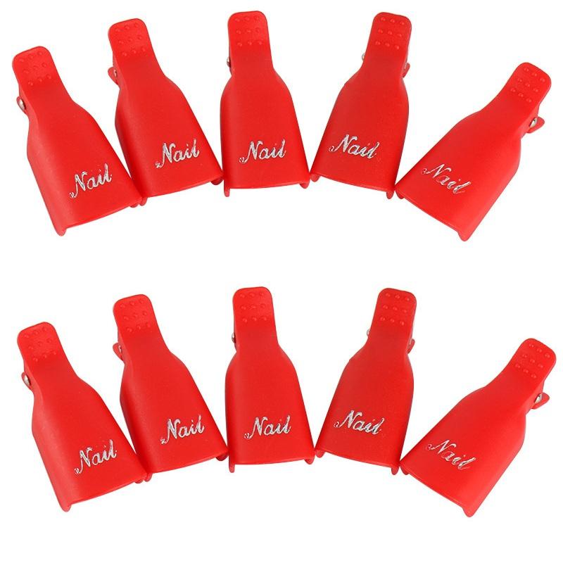 10Pcs/Set Nail Soak Cap UV Gel Clip Manicure Tool Finger Nail Remover Nail Polish Removal Supplies