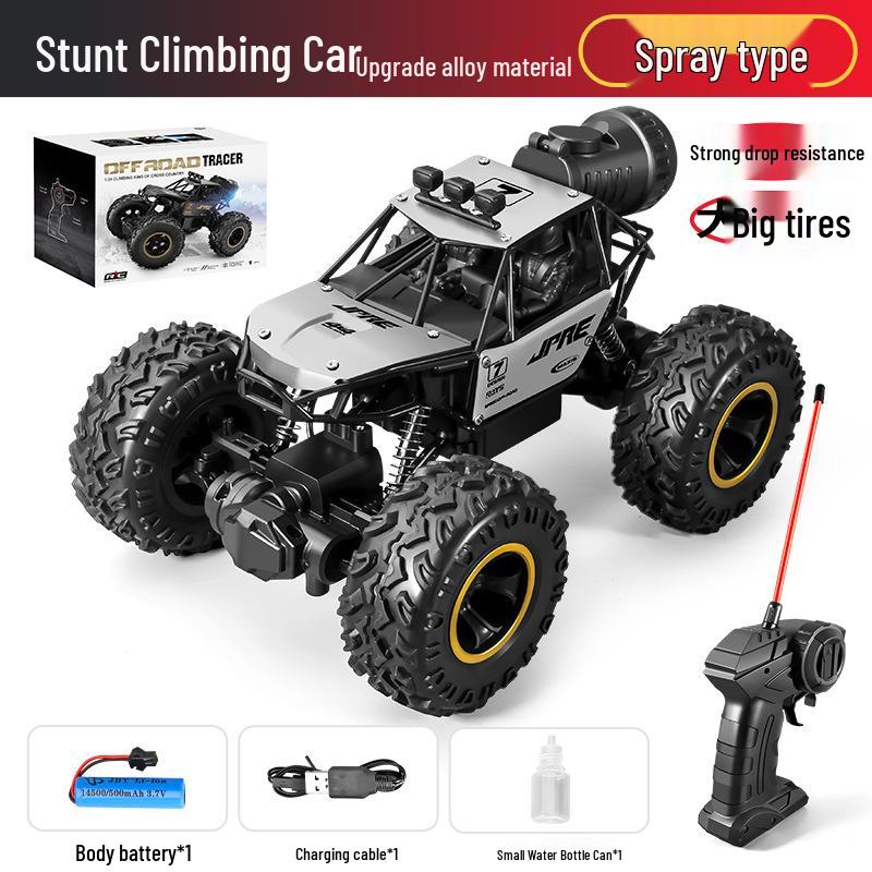 

Внедорожник с металлическим корпусом и пультом управления 2,4 ГГц: Игрушка Биг Фут 4WD Рок Кроулер с функцией распыления для детей