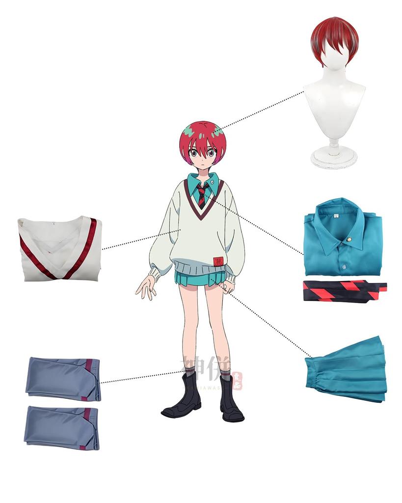 [Excellent Quality] Amate Yuzuriha Cosplay Uniform with Wig, Mature Costume for Adults, School Festivals, Events, and Stage Wear (Amate Yuzuriha, M)