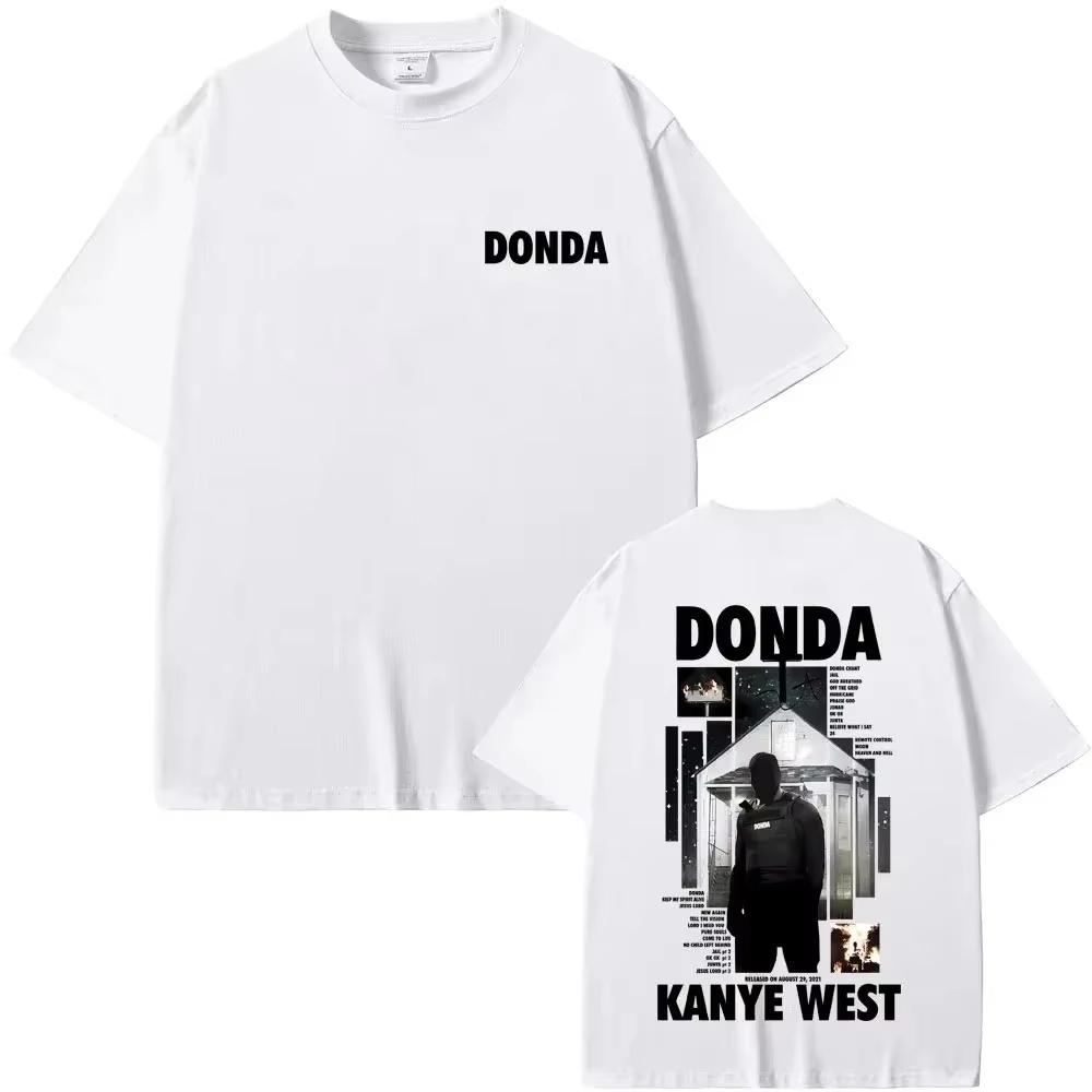 2026 Women Unisex DONDA Album Print TShirt Unisex Kanye West HipHop Streetwear Tee S