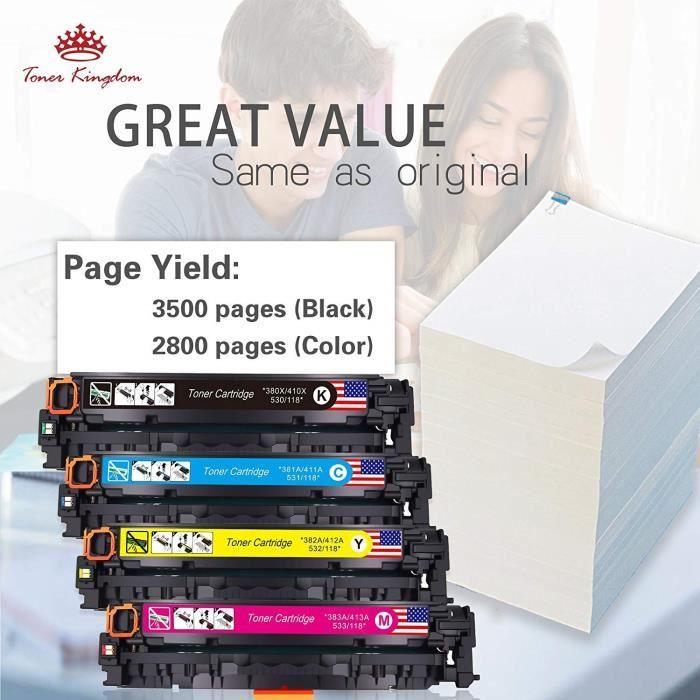Toner Kingdom Compatibil HP 305X CE410X CE411A CE412A CE413A Cartuș de cerneală pentru HP LaserJet Pro 400 color MFP M475dn, MFP M475dw