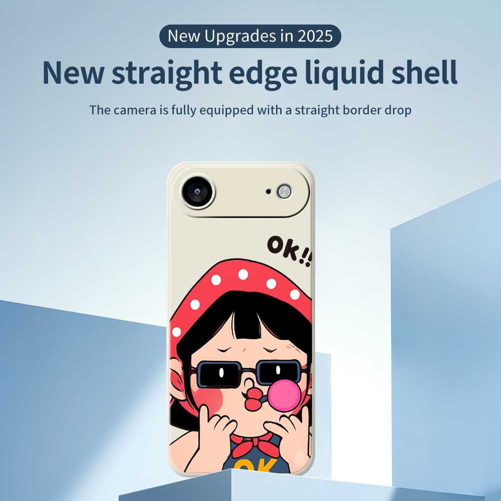 For iPhone Air Case Cute Kid Pattern Printing Straight Edge TPU Phone Back Cover