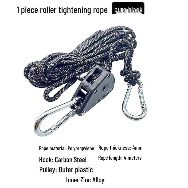 Tent Guy Rope Tensioner Kit with Zinc Alloy Pulley