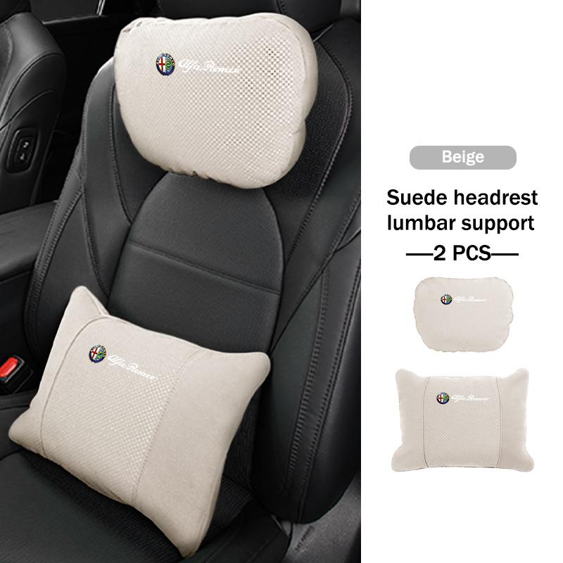 For Alfa Romeo Car Neck Pillow Head Support Pad Driver Seat Headrest Waist Support Mat 159 Giulietta Giulia 147 Mito 156 159 166