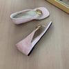 Super easy to wear 2025 summer new flat-bottomed versatile Mary Jane shoes women's shoes suede metal buckle round head shallow mouth single shoes
