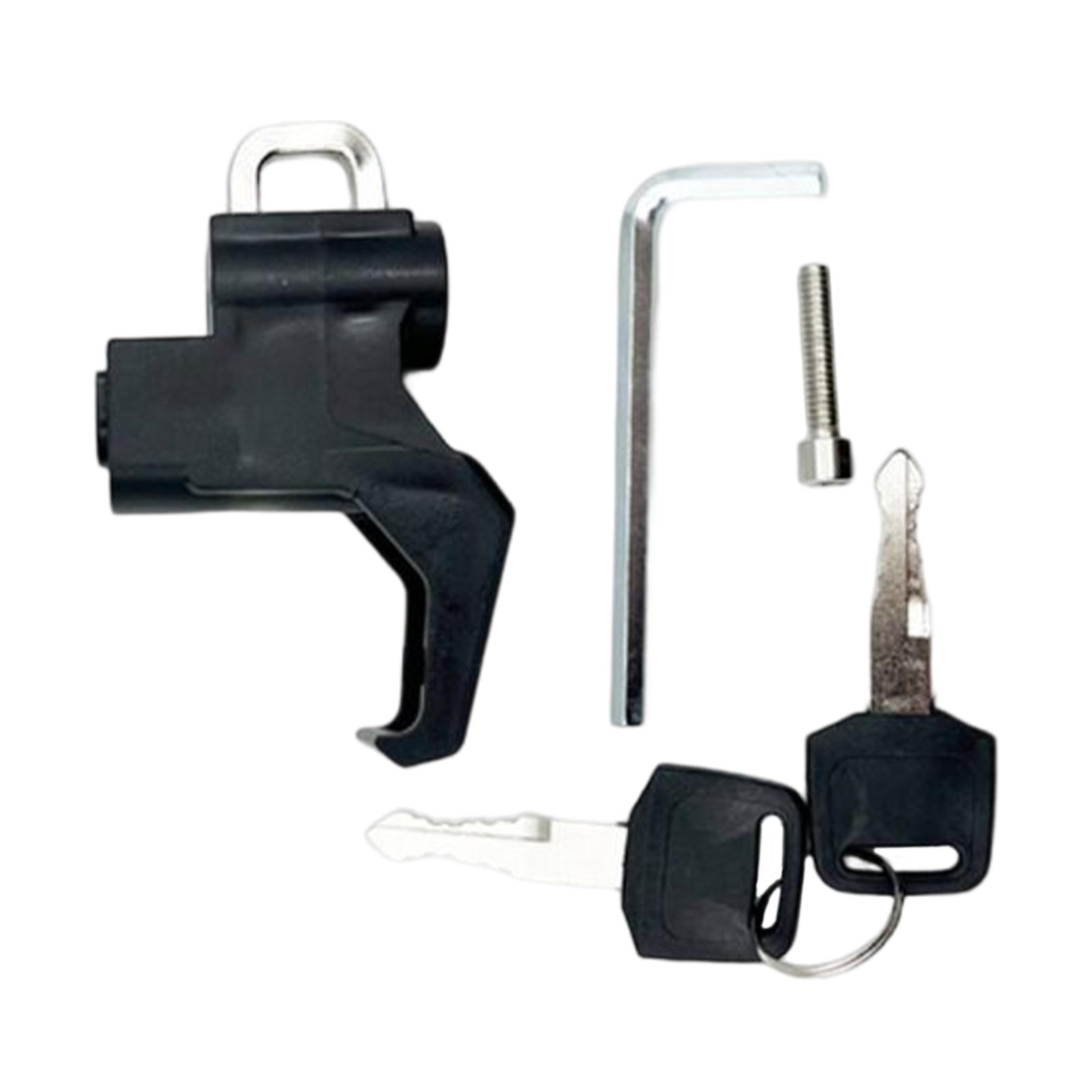 

Motorcycle Helmet Lock Hanging Hook Black Weatherproof Professional Accessories Rust Proof Easy Installation Security Lock