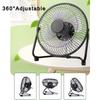 4/6/8" Desktop Portable USB Electric Desktop Fan with 2 Adjustable Speeds 4 Blades for Strong Airflow, And 360° Adjustable Angle