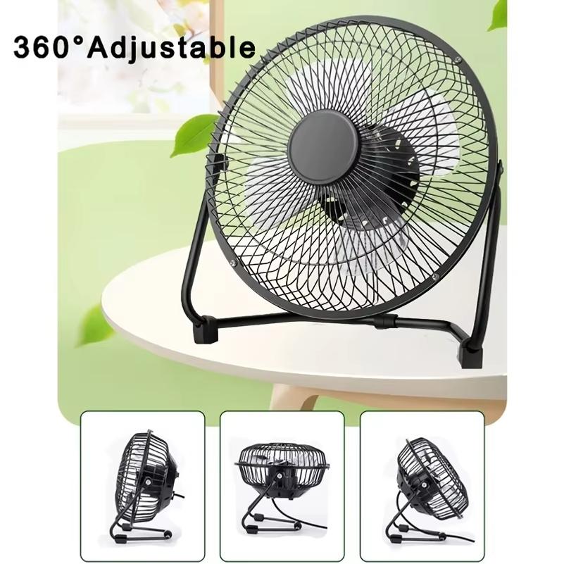 4/6/8" Desktop Portable USB Electric Desktop Fan with 2 Adjustable Speeds 4 Blades for Strong Airflow, And 360° Adjustable Angle