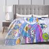 Cartoon Cute Tamagotchis Blanket Fleece Spring Autumn Multi-function Super Warm Throw Blankets for Sofa Car Bedspreads
