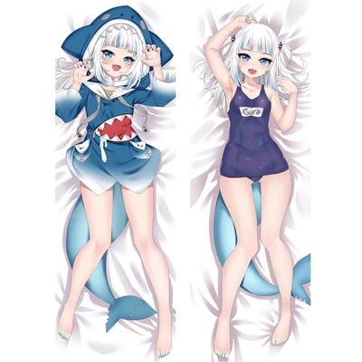 60x180cm Gawr Gura Vtuber Hololive Hugging Hugging Body Hugging Dakimakura Cover Anime Girl Waifu Fata de perna Perna