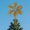 Gold Glitter Christmas Topper Decor Iron Xmas Tree Ornament  Holiday Party