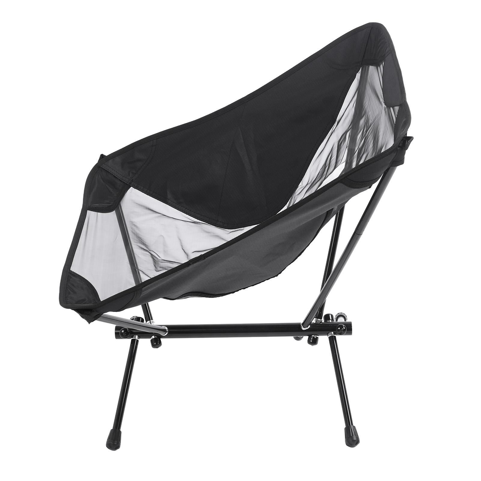 Portable Camping Chair Multipurpose Prevents Sinking Strong Load Bearing Lightweight Sturdy Folding Backpacking Chair Black