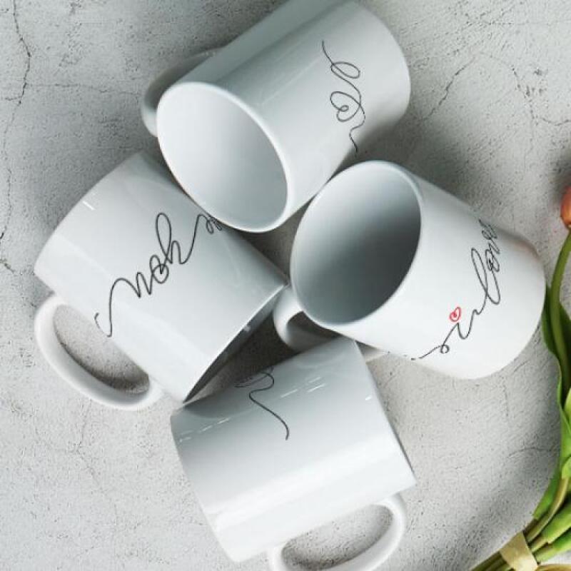 gb760-Design Mug 4p-Love Love Calligraphy