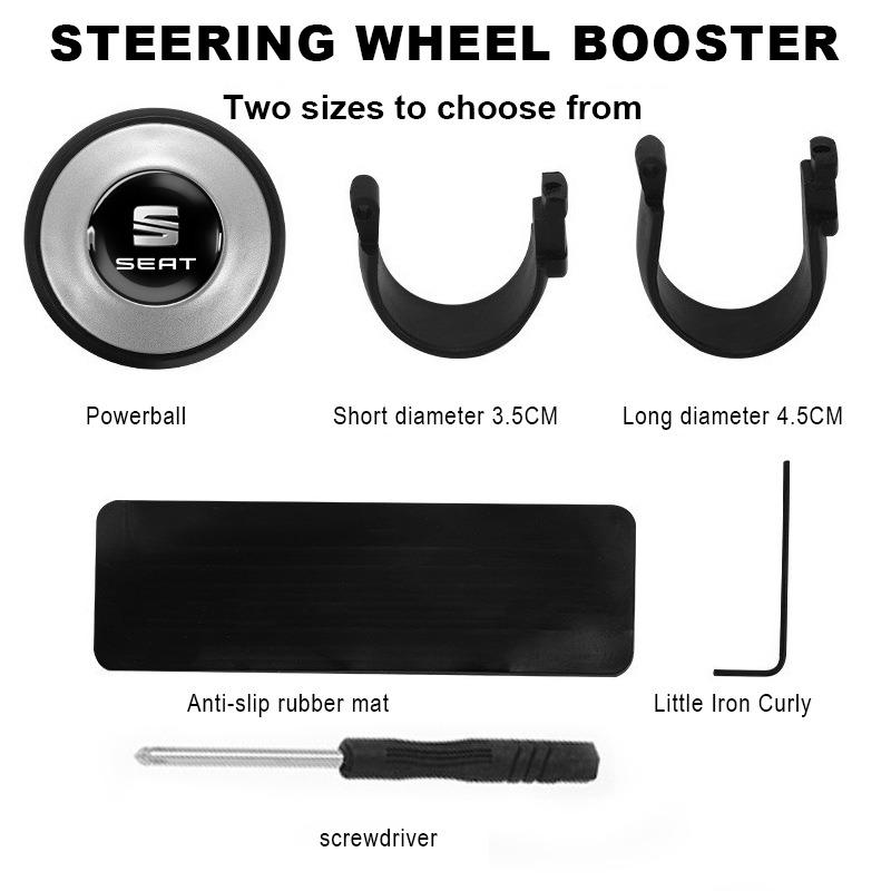 Universal Car Steering Wheel Booster Ball Labor Saving Turning Car Styling for Seat Alhambra MK3 Leon FR Altea Ibiza Toledo Cordoba Arona Ateca