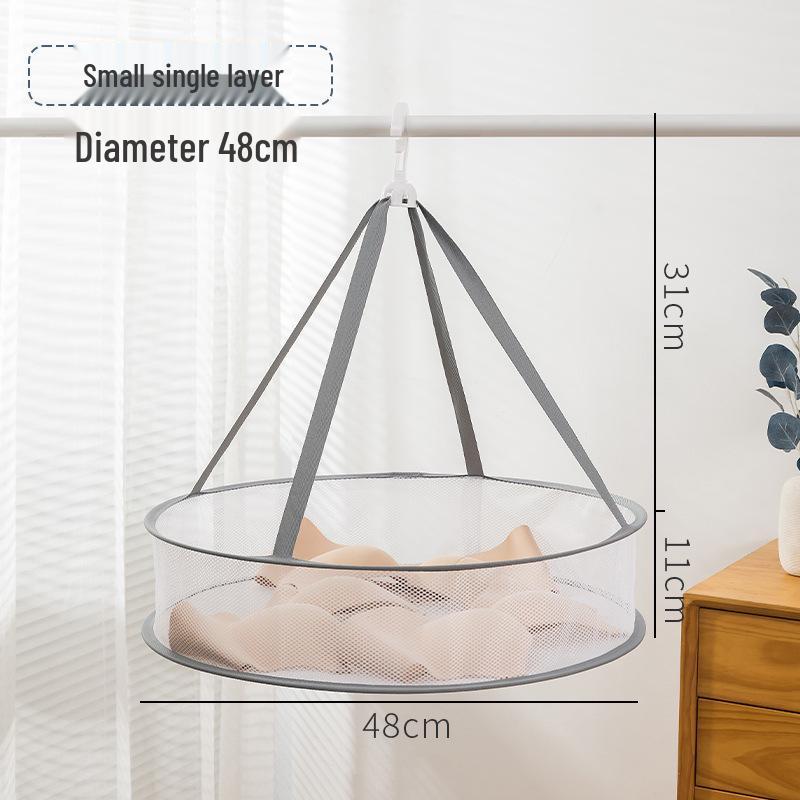 Three-Tier Windproof Folding Sweater Drying Rack Basket