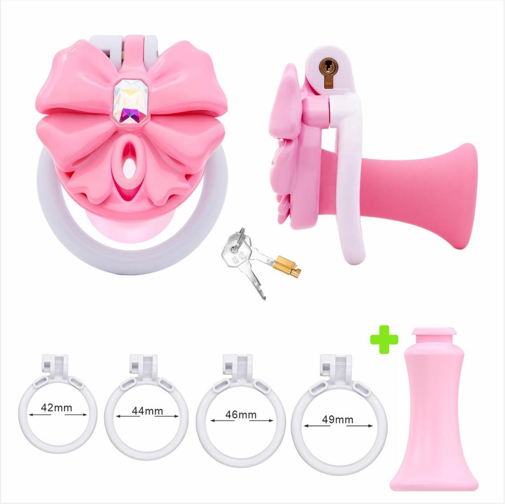 Chrysanthemum Bow Chastity Lock: Male Flat Lock and Restraint for TS Training