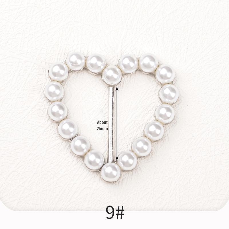 Premium Metal Buckle Summer Korean T-Shirt with Pearl Round Top Knot