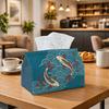 1pc Japanese Ukiyo E Tissue Box - Koi Fish Ocean Wave Marine Water Flora Napkin Storage Box, Suitable for Rolls/facial Tissues/single Sheets,Two Sizes
