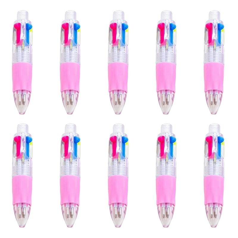 10pcs 4 Colors Retractable Ballpoint Pen Small Ballpoint Pen Multicolor Pen School Office Supplies for Student