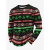 Christmas Elements Santa Claus 3D Printing Men's Spring Autumn Tops T-shirts Fashion Versatile Loose Breathable Long Sleeve O-neck T-shirt Casual