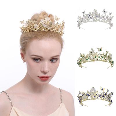 Legierung Frühling Vintage Braut Krone Antike Galvanik Haar Zubehör Handgemachte Krone Kranz Kopfbedeckung