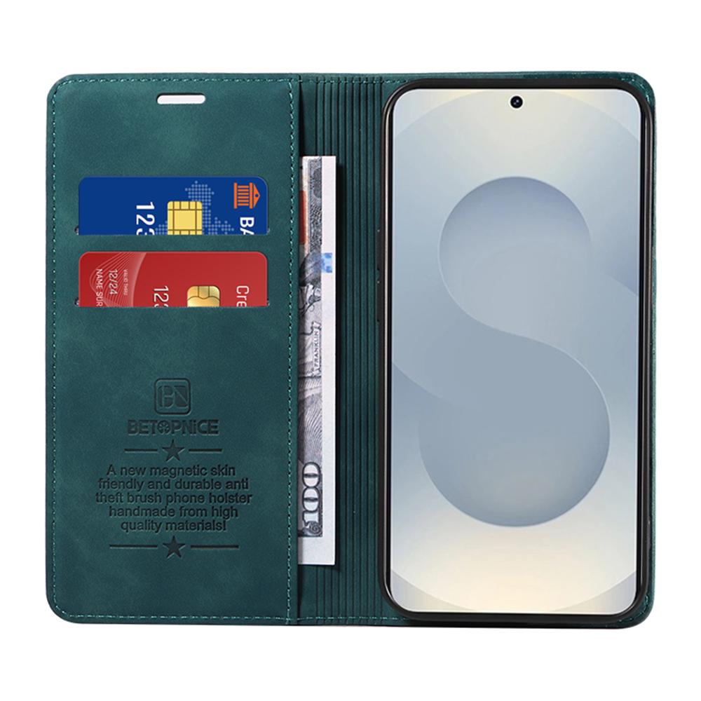 

For Samsung Galaxy S25 Edge Case Wallet Leather Phone Cover with Stand Brown