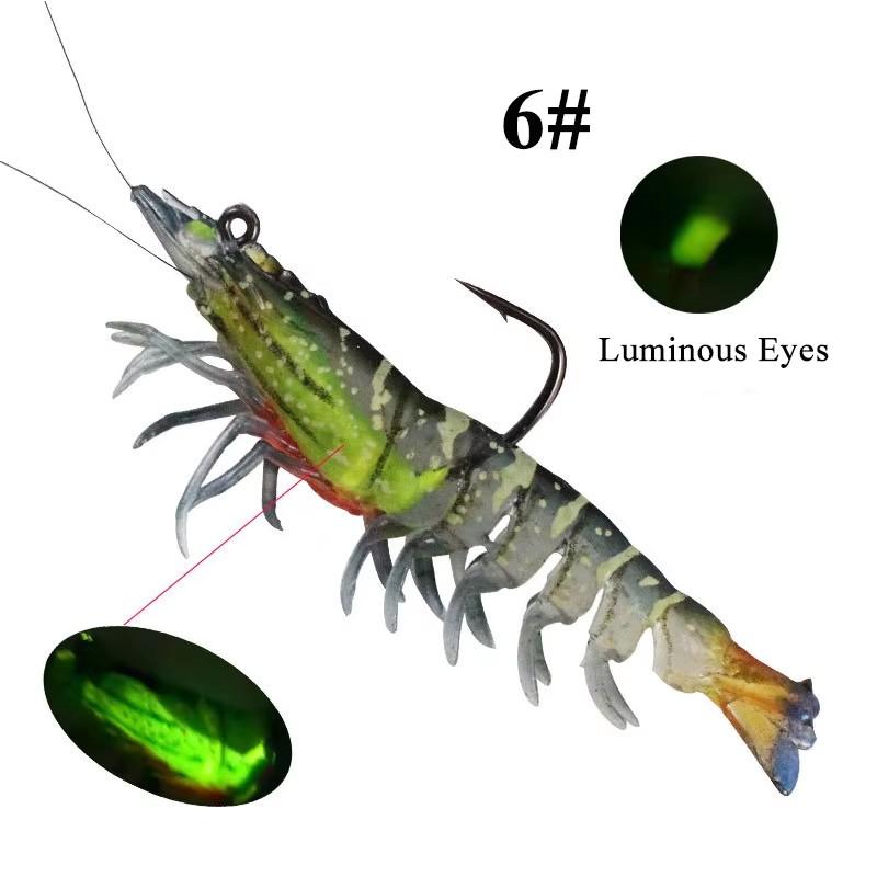 WeiHe 12g 9cm 8cm 8g7 Colors Artificial PVC Shrimp Soft Fishing Lure Luminous Bait For Fishing Activity